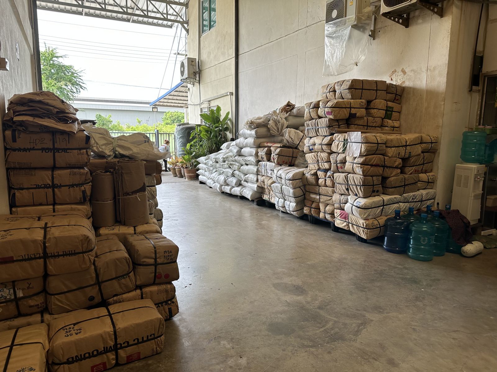 Packed stock stacked and ready for dispatch